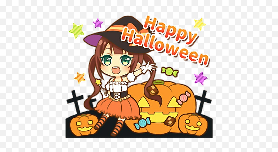 Images Of Creepy Halloween Anime Girl - Anime Girl Chibi Halloween Emoji,Scary Anime Emoji