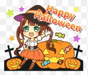 Images Of Creepy Halloween Anime Girl - Anime Girl Chibi Halloween Emoji,Scary Anime Emoji
