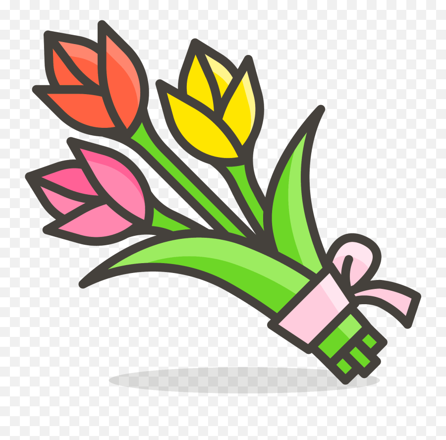 Bouquet Emoji Clipart Free Download Transparent Png - Flower Bouquet Icon Png,Sunflower Emoji