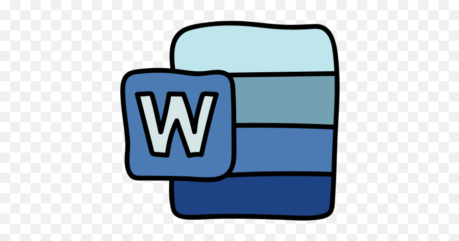 Microsoft Word 2019 Icon In Doodle Style - Logo De Word Animado Emoji,Emojis For Microsoft Qord