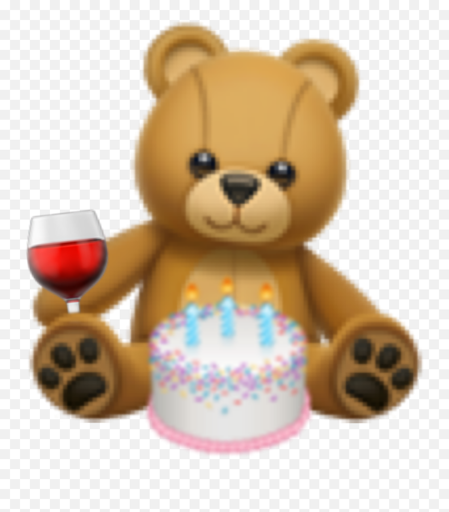 Wine Bear Cake Emoji Sticker By Emela - Teddy Bear Emoji,Cake Emoji
