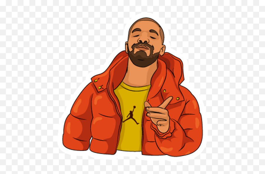 Drake Hotline Bling Yes Meme - Sticker Mania Drake Meme Emoji,Drake Laughing Emoticon