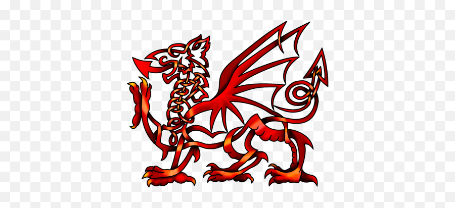 Red Chinese Dragon Cut Out - Dragon Welsh Celtic Symbols Emoji,Welsh Dragon Emoticon