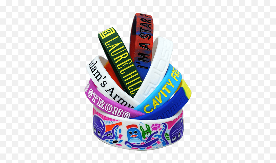 Silicone Wristbands Rubber Bracelets - Solid Emoji,Youth Slap Bracelets Bulk Emojis