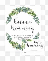 Greenery Baby Shower Guess How Many Game Printable Instant - Baby Names List Template Emoji,Name The Emoji Card Game