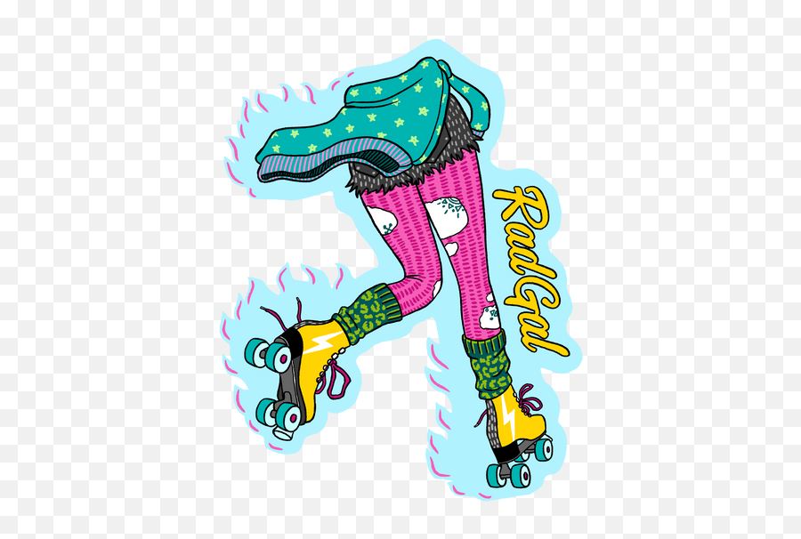 Art U2013 Rad Gal Roller Skate Emoji,Roller Skates Emoji