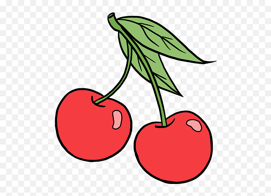 How To Draw Cherries - Really Easy Drawing Tutorial Cherries Drawing Emoji,Cherry Emoji