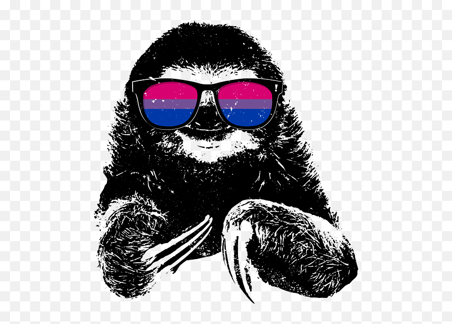 Pride Sloth Bisexual Flag Sunglasses Hand Towel For Sale By Emoji,Bi Flag Emoji For Twitter