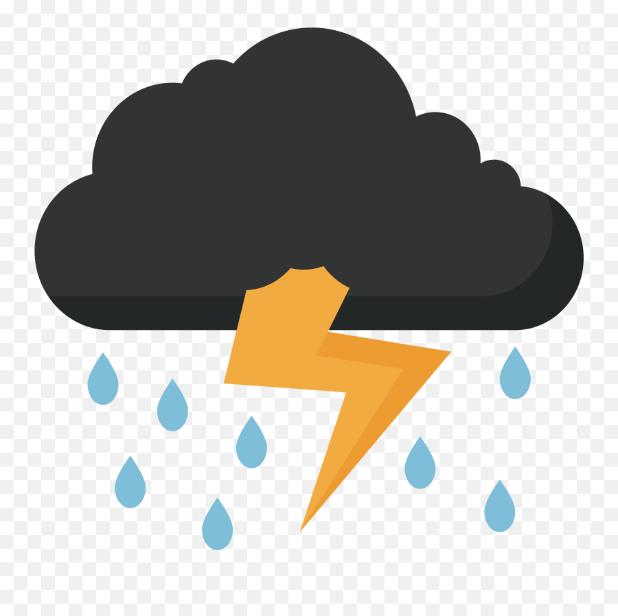 Cloudy Clipart Lightning Cloud Picture - Thunder And Lightning Clipart Emoji,Cloud With Lightning Emoji