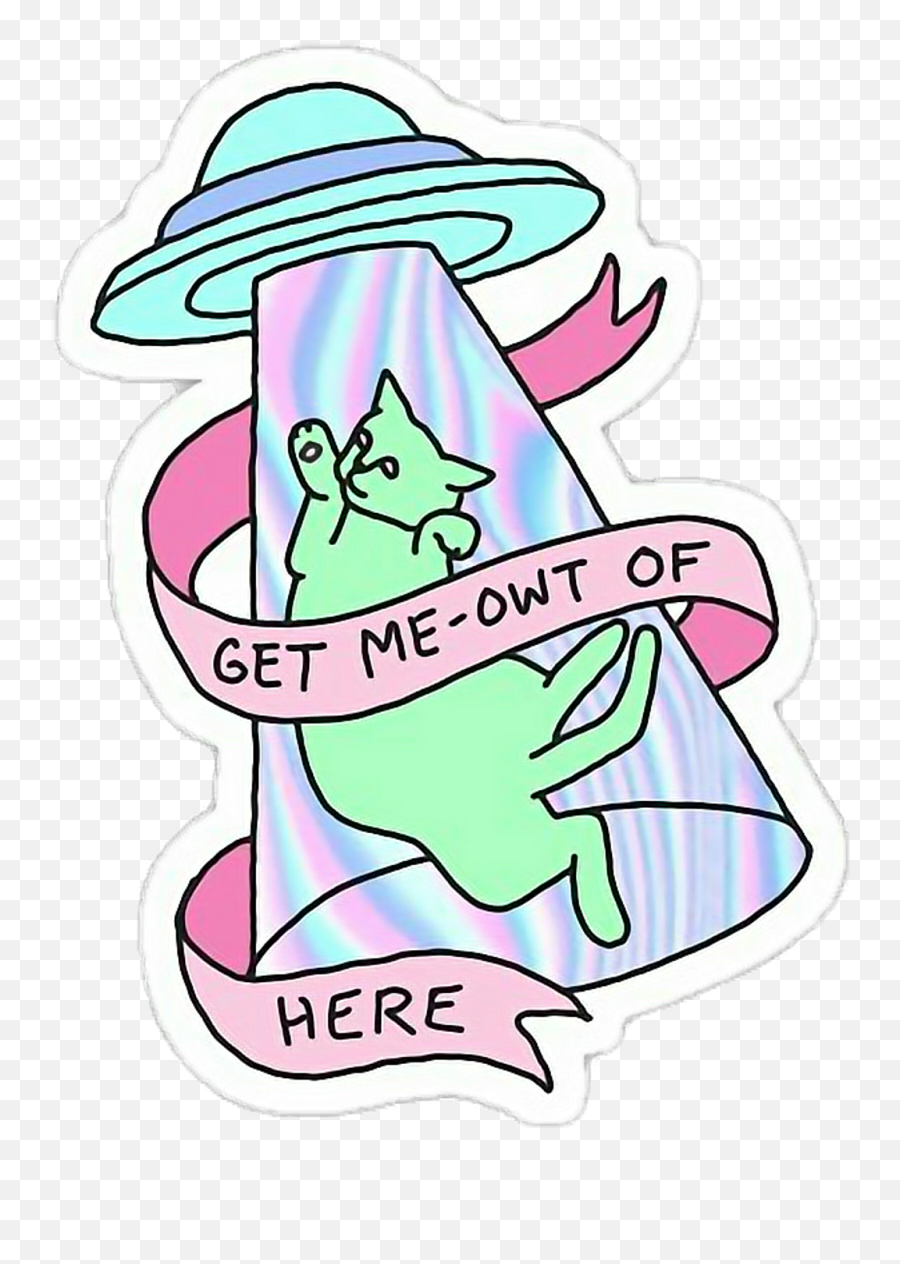 Alien Sticker - Pastel Grunge Stickers Clipart Full Size Get Me Owt Of Here Sticker Emoji,Alien Emoji Stickers