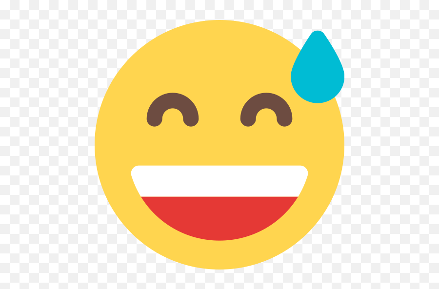 Sweat - Wide Grin Emoji,Sweat Drop Smile Emoji