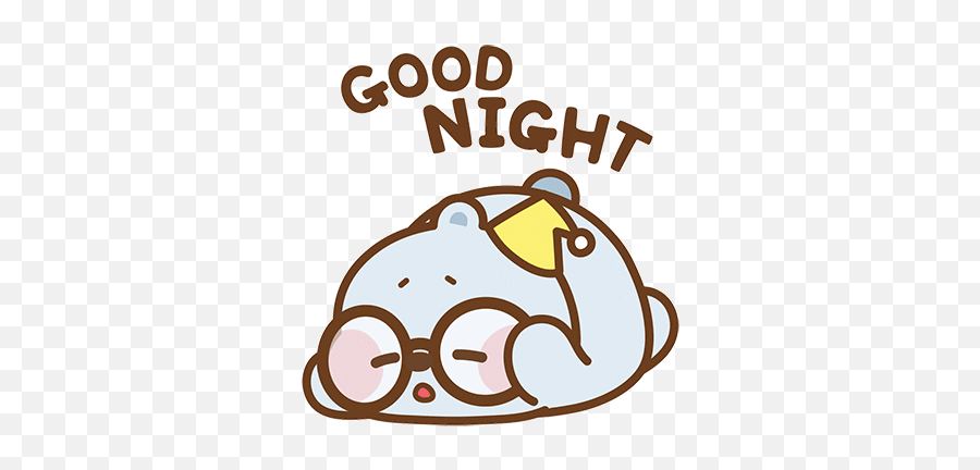 Via Giphy - Sticker Good Night Wa Emoji,Good Night Emoji Animated