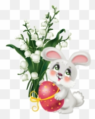 Cute Bunny Easter - Smiley Muguet 1er Mai Emoji,Egge Emoticon