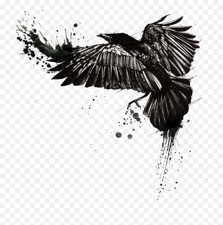 Download Tattoo Crow Polka Common Trash - Bird Tattoo Trash Polka Emoji,Cr Ow Emoticon