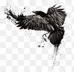 Download Tattoo Crow Polka Common Trash - Bird Tattoo Trash Polka Emoji,Cr Ow Emoticon
