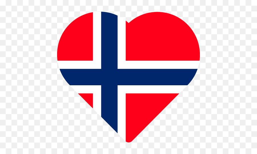 Vector Country Flag Of Norway - Heart Vector World Flags Emoji,Red White And Blue Heart Emoticon