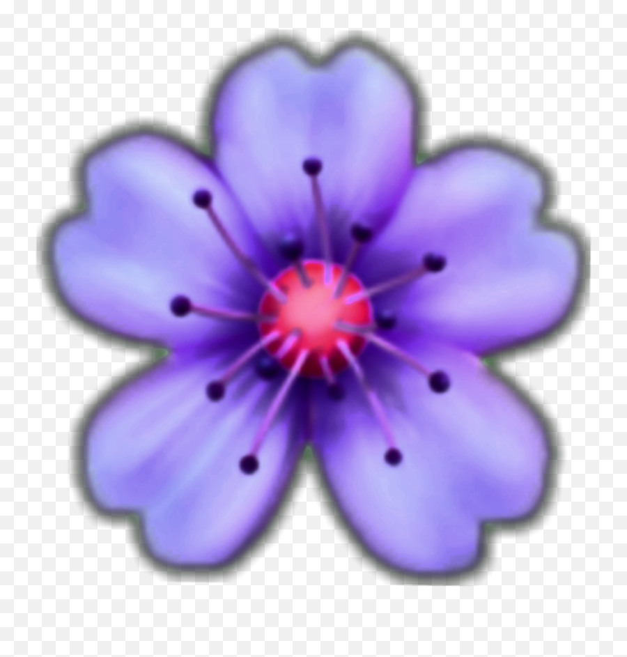 Purpleflower Emoji Flower Purple Sticker By Krissie - Pink Flower Emoji Png,Flower Emoji Png