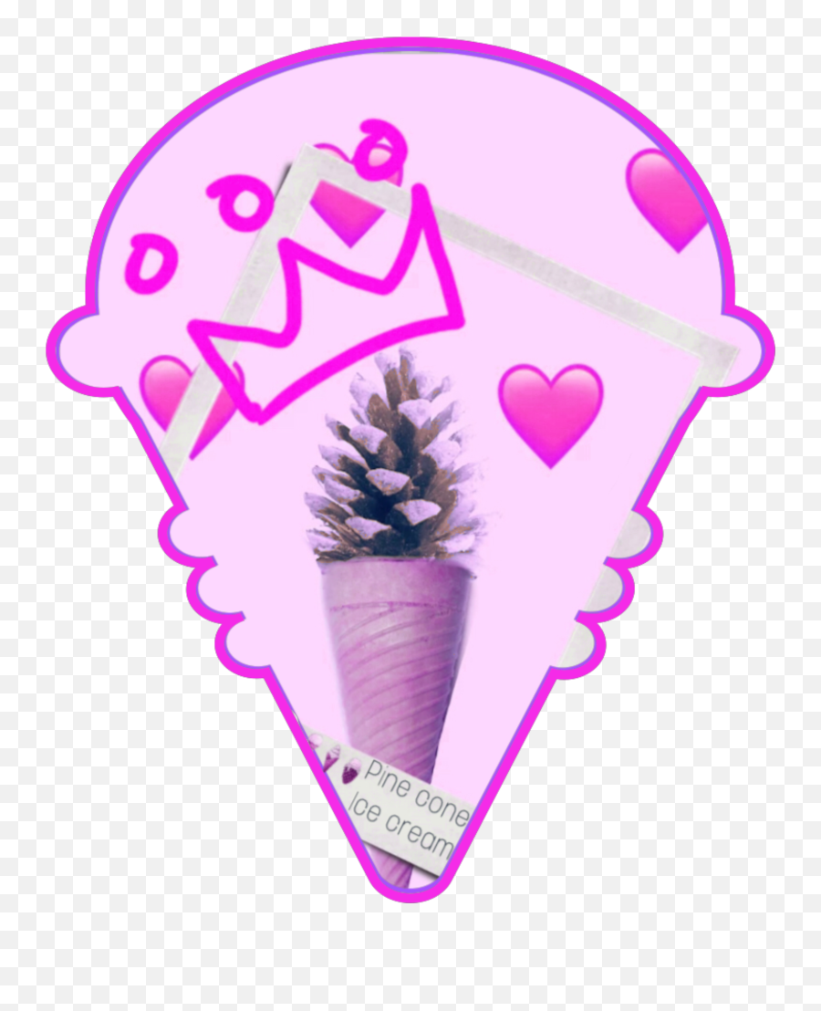 Pinecone Sticker - Girly Emoji,Ice Cream Queen Emoji