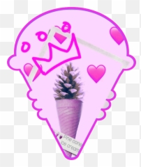 Pinecone Sticker - Girly Emoji,Ice Cream Queen Emoji