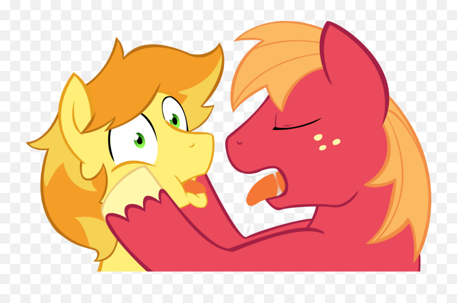 Big Mac And Caramel - My Little Pony Big Mac Kissing Emoji,Yumm Emoticon