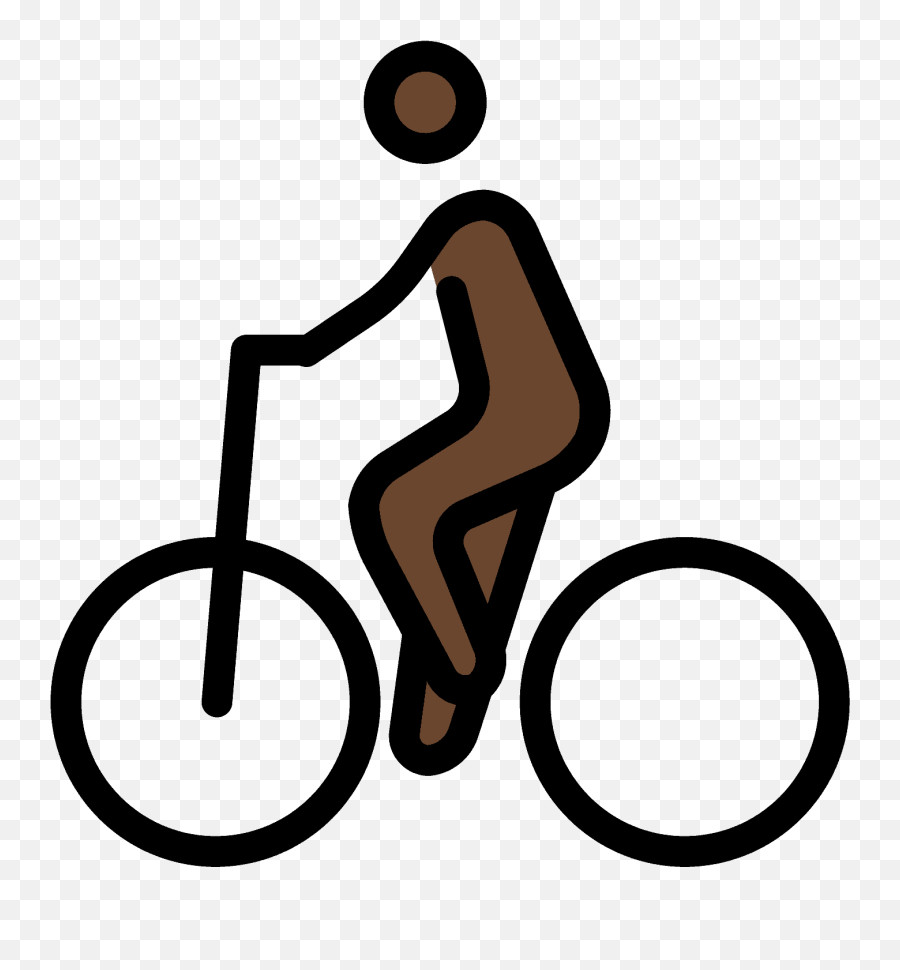 Dark Skin Tone Emoji - Dibujo Persona En Bicicleta,Biking Emoji