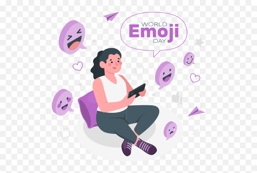 World Emoji Day Customizable Flat Illustrations Rafiki Style - Girly,Emojis In The World