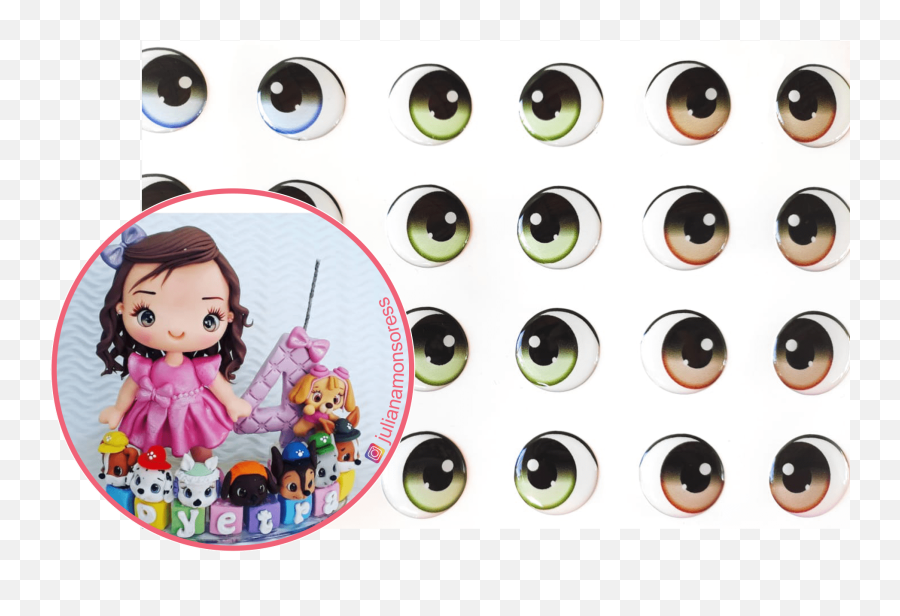 Cód 346 Resinado - Olhos Adesivos Resinados Emoji,Apliques De Emotions Em Eva