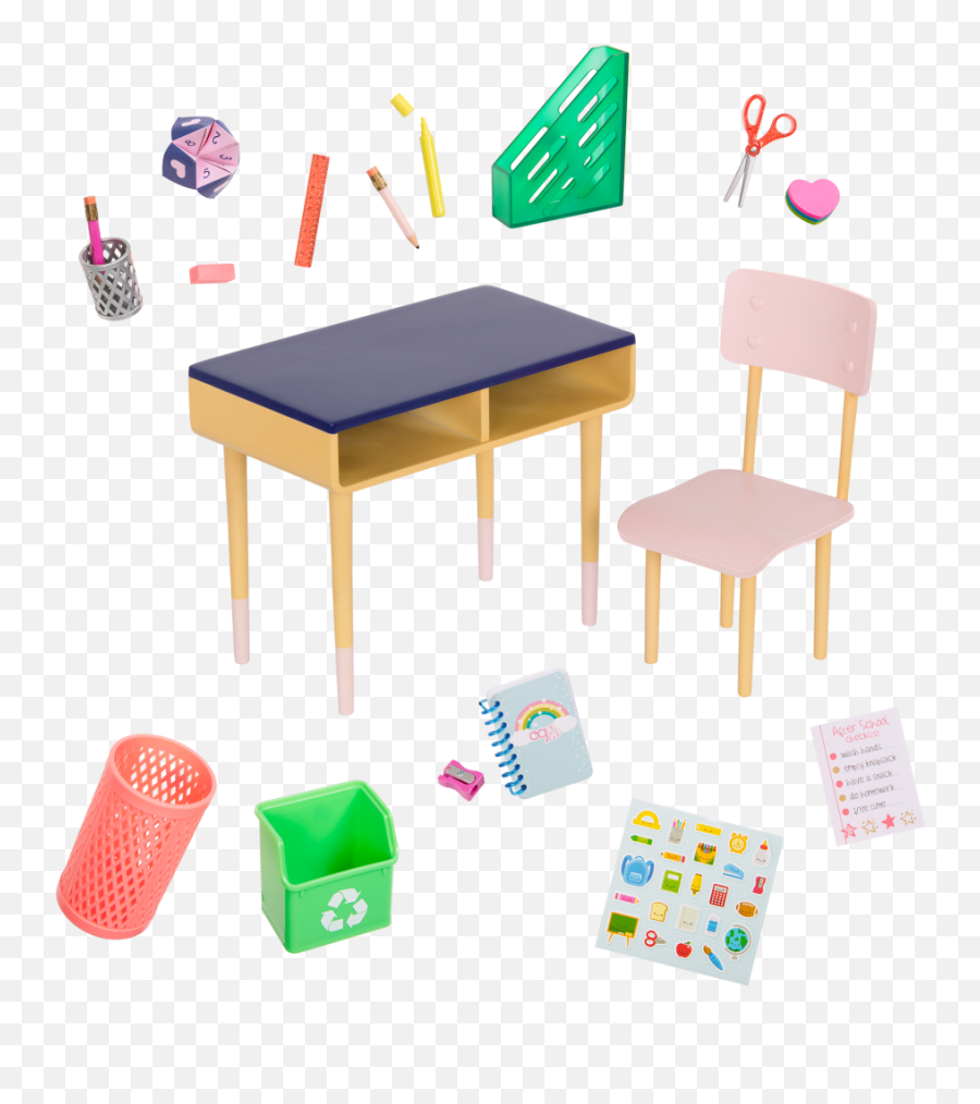 Dolls Delux Desk Set W Wastebasketschool Supplies For 18 - Our Generation Desk Emoji,Will Azone Release An Emotion Boy Body