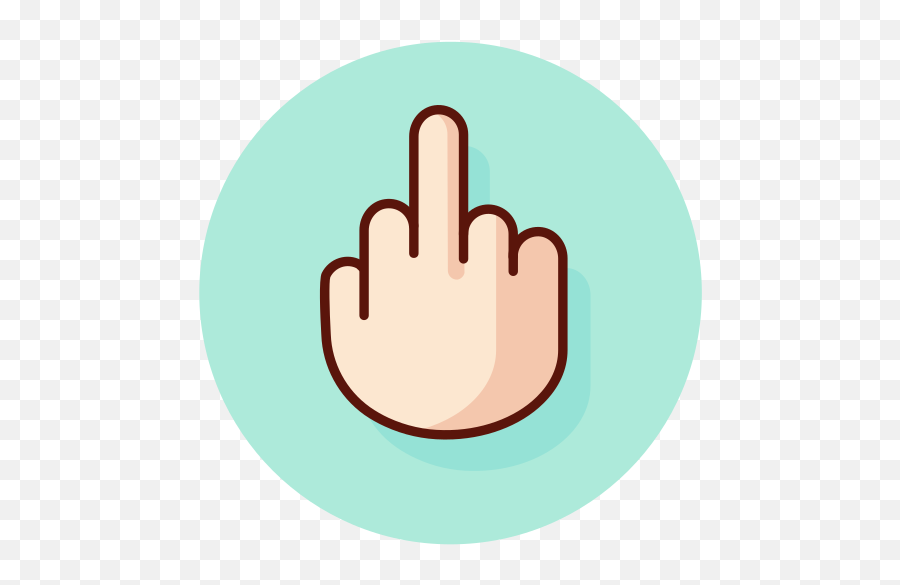 Blue Middle Finger Free Icon Of Gesture - Sign Language Emoji,Two Fingers Emoticon Circle