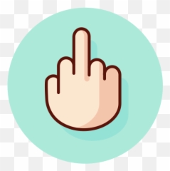 Blue Middle Finger Free Icon Of Gesture - Sign Language Emoji,Two Fingers Emoticon Circle