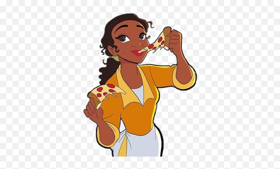 Pizza Cartoon Disney Mangiare Sticker - Disney Princesses Eating Pizza Emoji,Black And White Cartoon Emoji Eating Pizza
