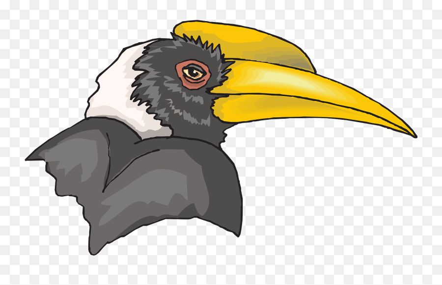 Head Bird Hornbill Beak Public Domain - Logo Kepala Burung Enggang Emoji,Emotion Logo Vector Moai