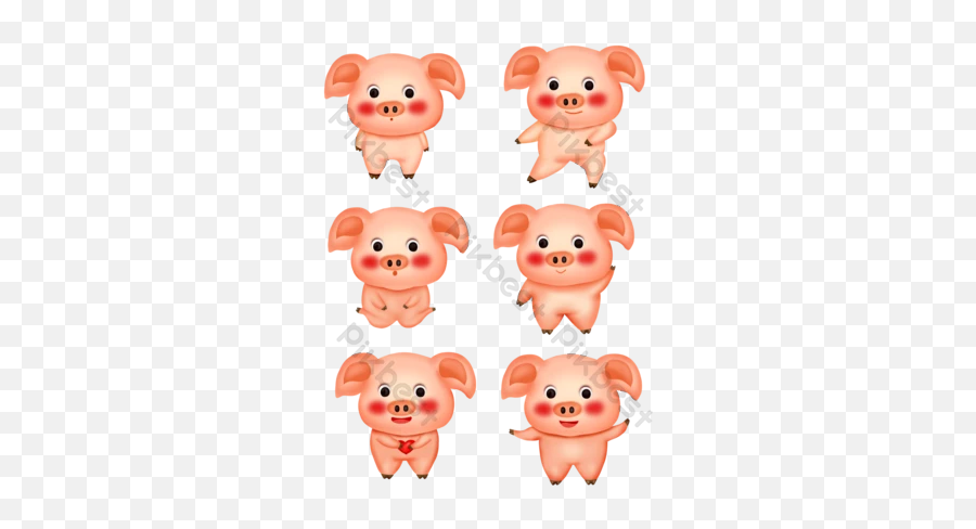 Cartoon Piggy Gold Design Element Png Images Ai Free - Happy Emoji,Gold Ingot Emoji