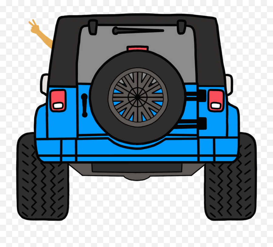 20x26 - Back Of A Jeep Emoji,Jeep Emoji