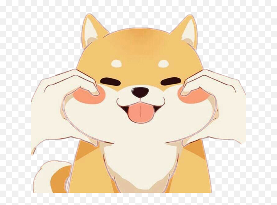 Cute Emoji Dog Hands Shibe Sticker - Galaxy Dog Emoji,Dog Emoji Png