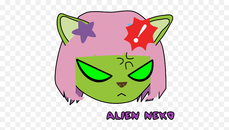 Alien Neko Free Emojistickerssmileysemoticons For Line - Happy,Alien Emoji