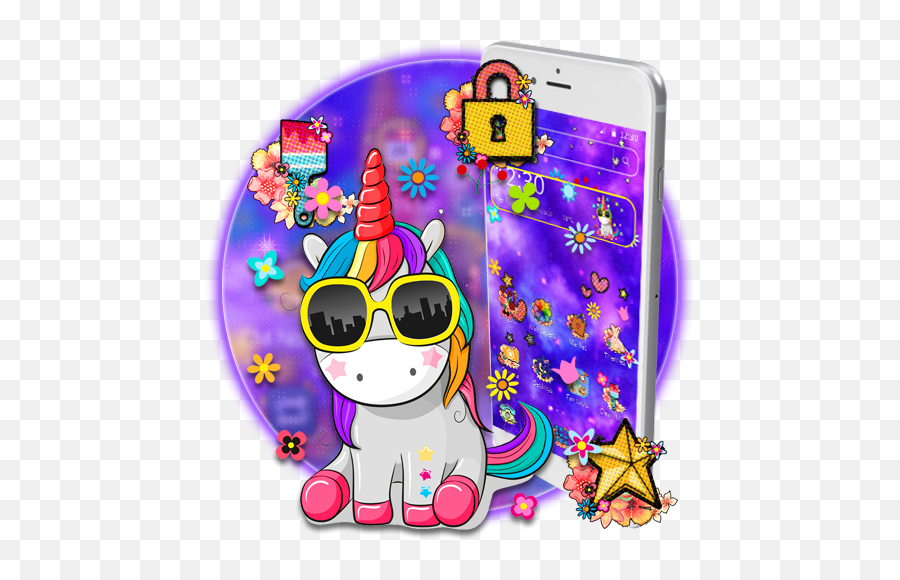 Cute Purple Baby Unicorn Theme - Apps On Google Play Smartphone Emoji,Unicorn Emoji Phone Case
