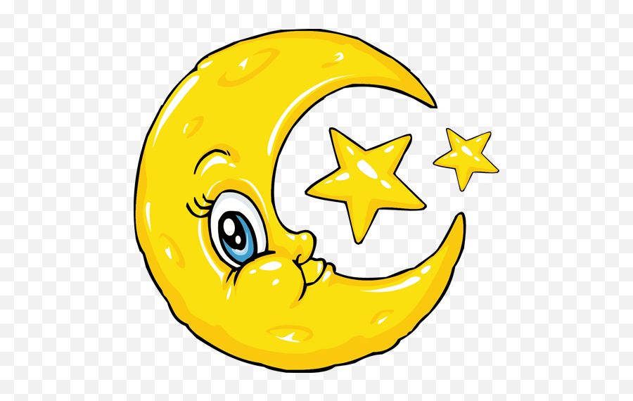 Autocolantes Do Espaço Lua E Estrelas - Yellow Moon Clipart Emoji,Emoticons Da Lua
