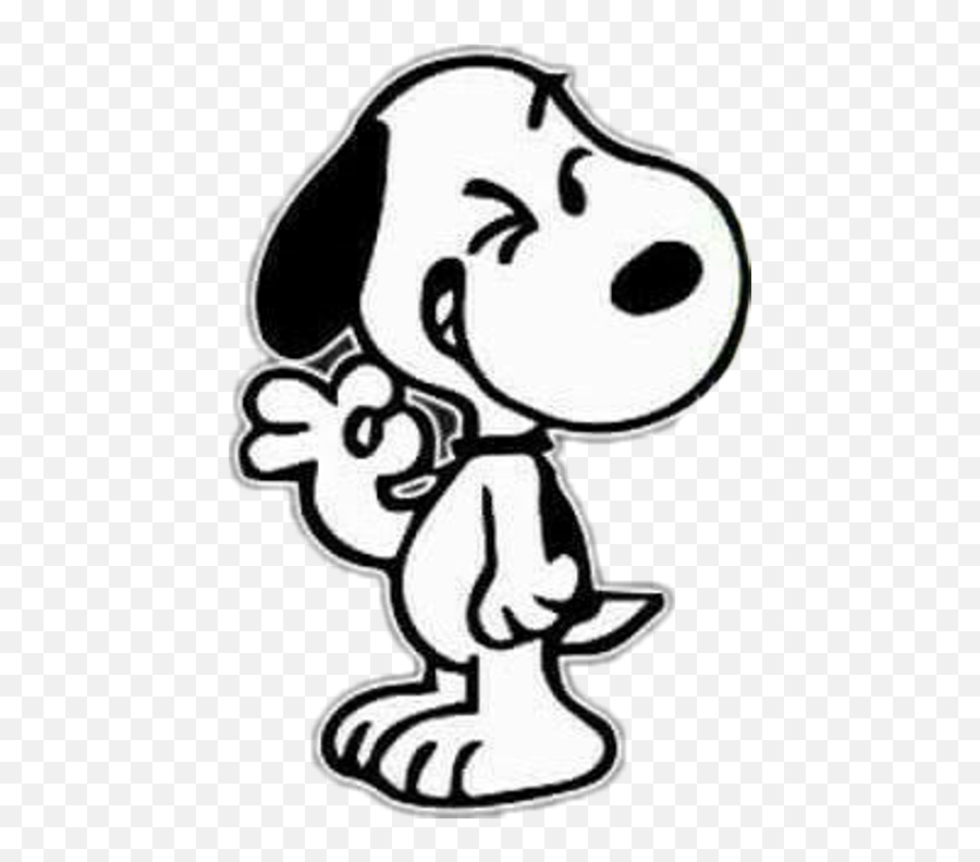 Snoopy Okay Clipart - Snoopy Black And White Clipart Emoji,Snoopy Emoji