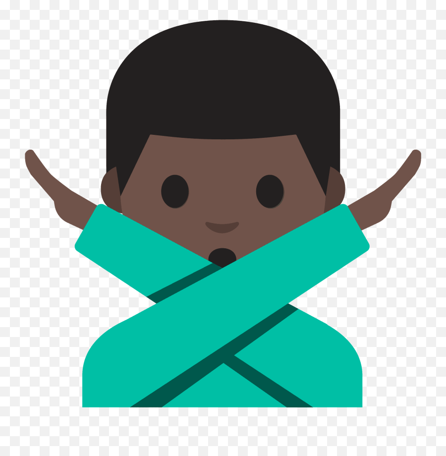 Man Gesturing No Emoji Clipart - Emoji De Los Brazos Cruzados,Black Man Shrug Emoji