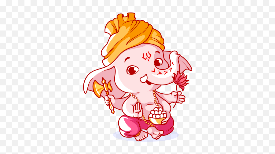 Hindu God Stickers For Whatsapp - Cute Ganesha Drawing For Kids Emoji,Dump Trump Emoji