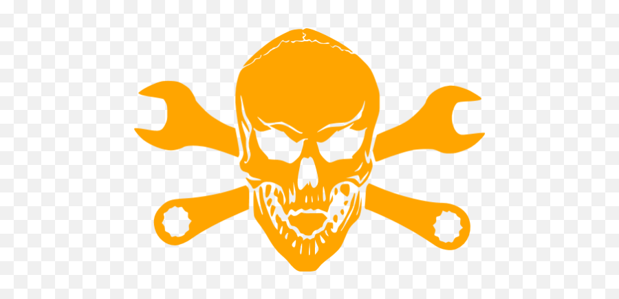 Orange Skull 8 Icon - Free Orange Skull Icons Aircraft Mechanic Svg Emoji,How To Make Skull Emoticon