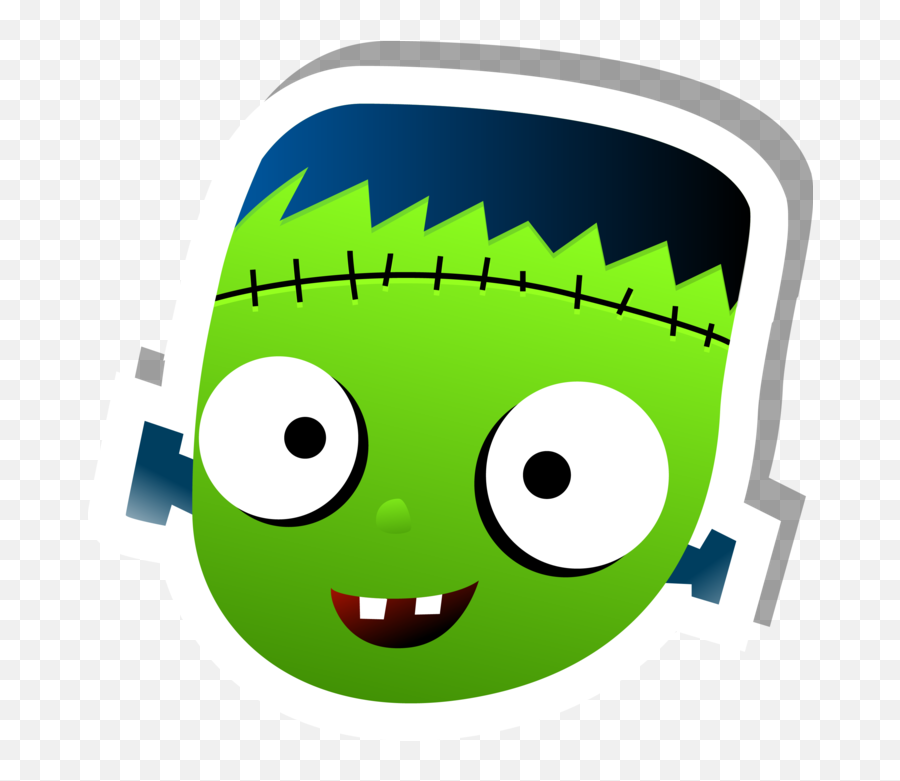 Franken - Zombie Happy Emoji,Scary Emoticon