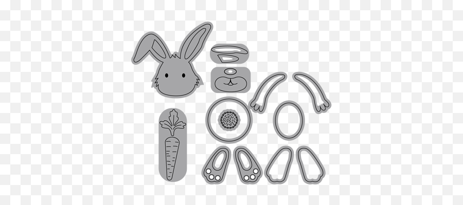 Bunny - Dot Emoji,Mama Elephant Little Emotions Stamp