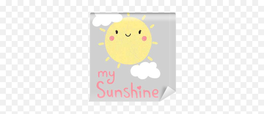 Cute Cartoon Sun Graphic Vector Illustration Wallpaper - Happy Emoji,Wide Eyed Kawaii Emoticons
