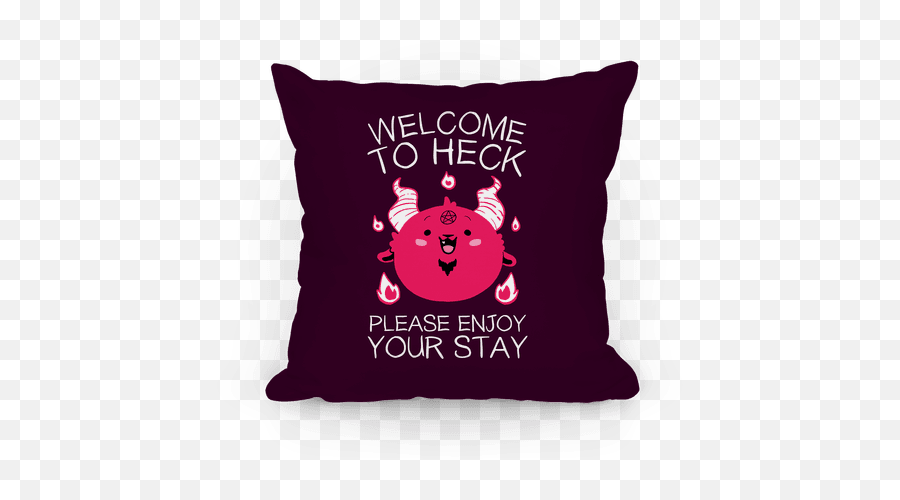 Welcome To Heck Please Enjoy Your Stay Pillows Lookhuman - Colorblind Pillow Emoji,Pentagram Emoticon -evil