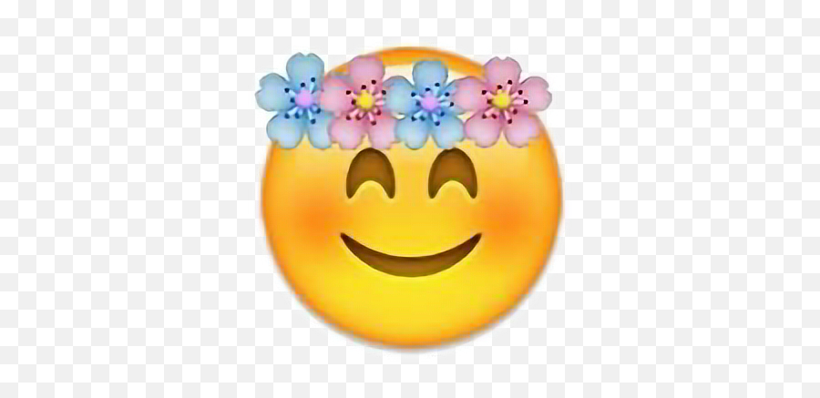 Emoji Flower Blue Pink Sticker By Emilie Bowman - Beautiful Emoji,Nice Beautiful Emoticon