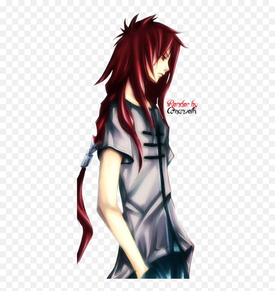 Anime Red Hair Red Hair Anime Guy - Male Anime Long Red Hair Emoji,Manga Emotion Renders