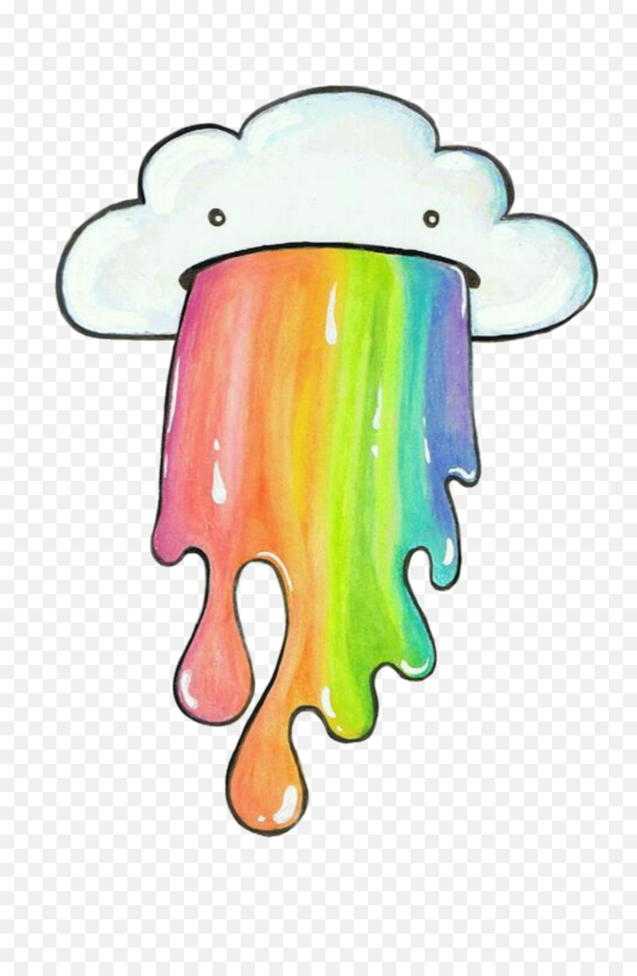 Rainbow Drawing Draw Cute Kawaii - Easy Cute Cartoons To Draw Emoji,How To Draw A Cute Emoji