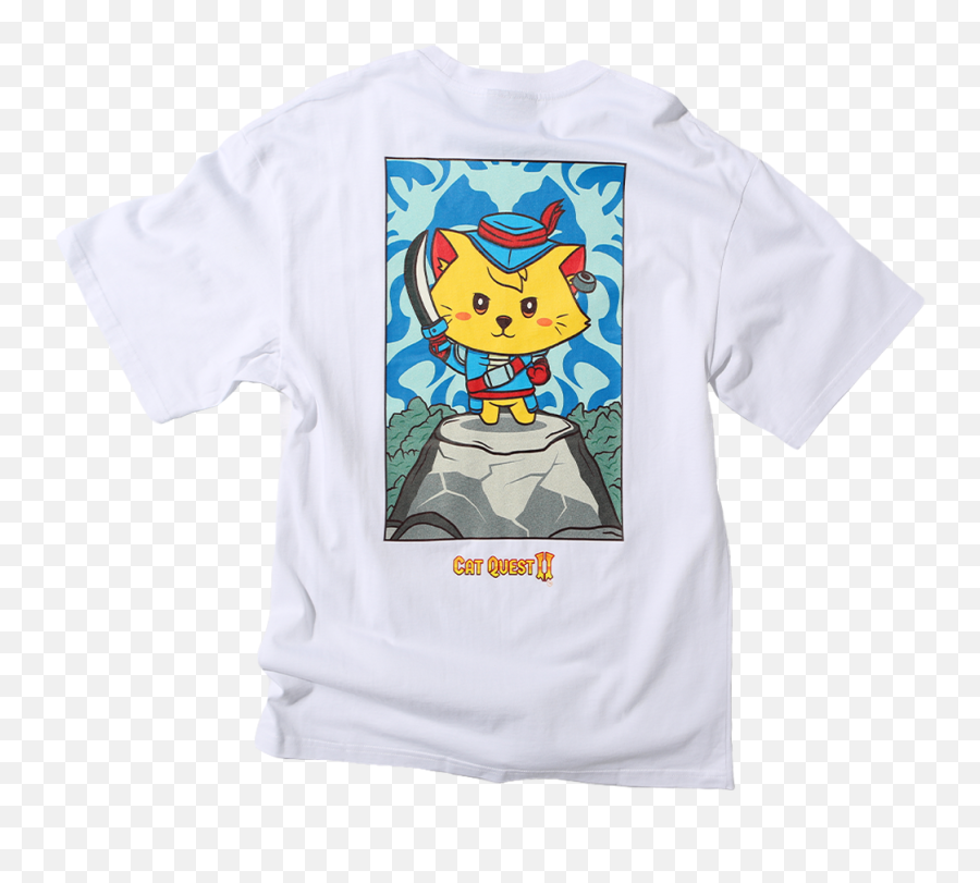 Cat Quest Cat Graphic Tee In White Emoji,Cat Emoticon Shirt